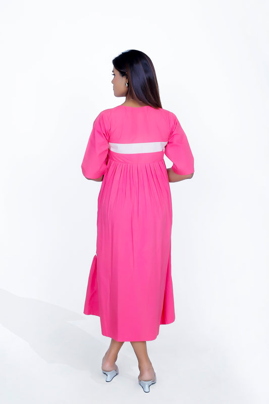 FRONT PLACKET WITH GATHER DRESS
