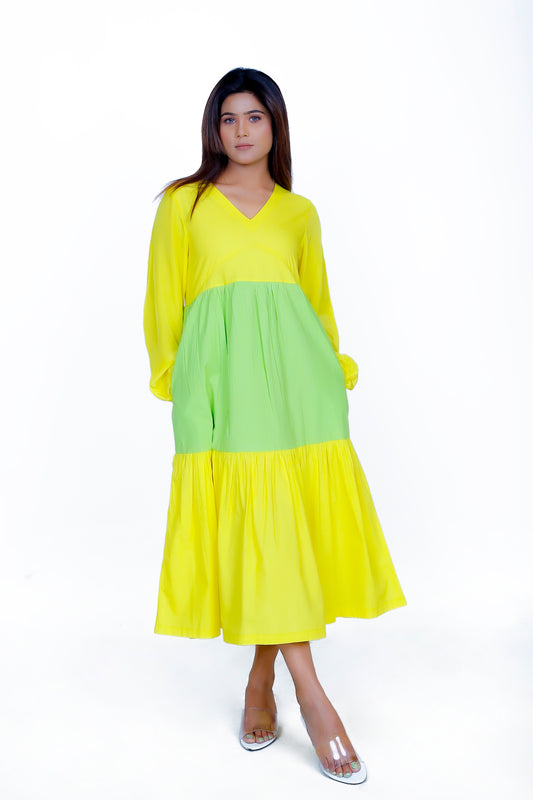 PANEL GATHER DRESS